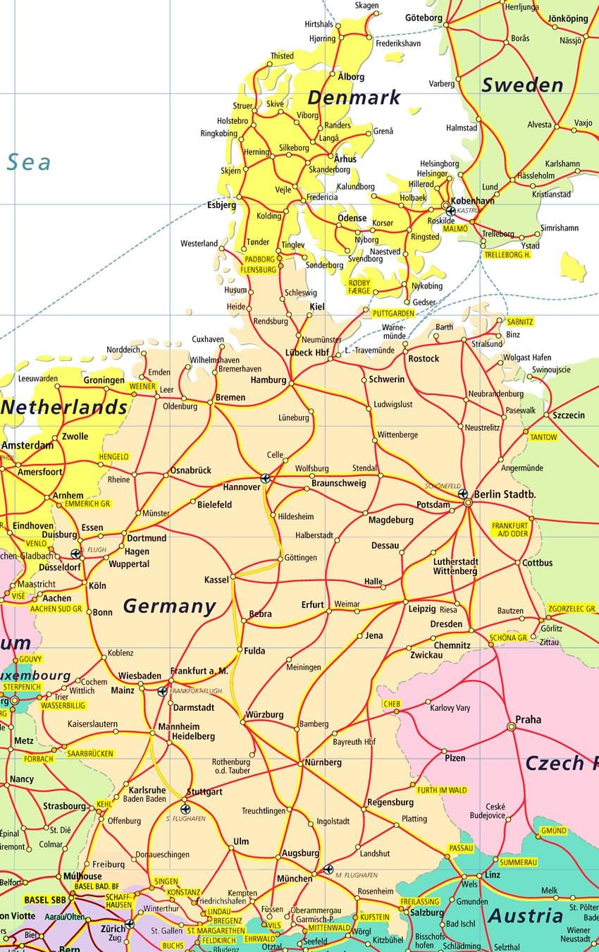 denmark pinupuntahan ng mga turista mapa