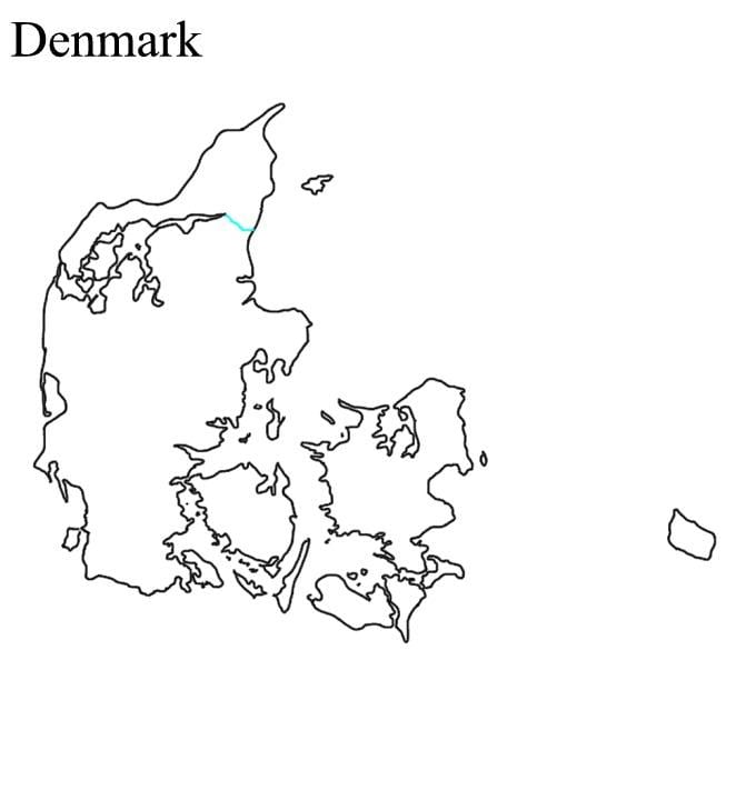 blangkong mapa ng denmark