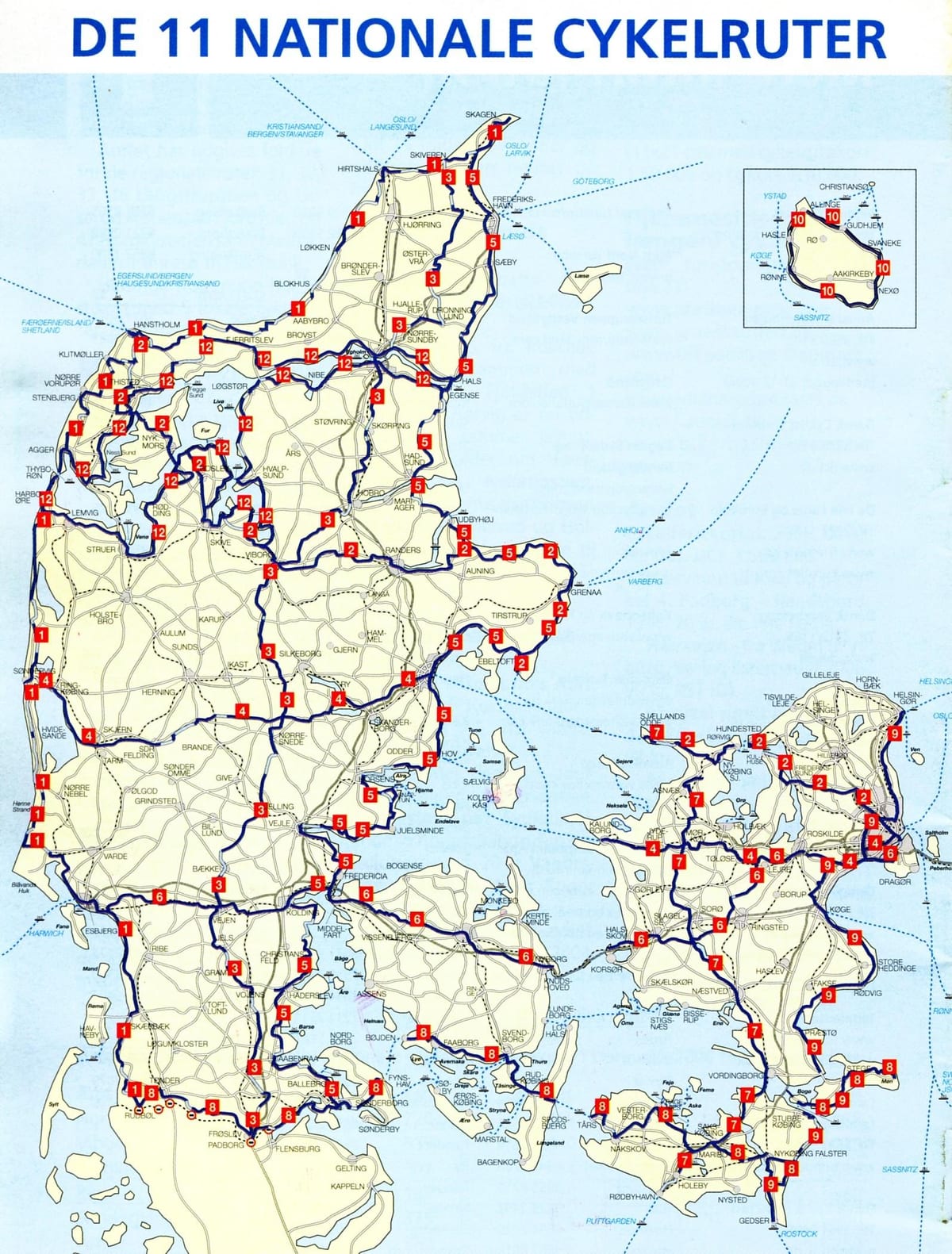 denmark pambansang ikot ng mga ruta sa mapa