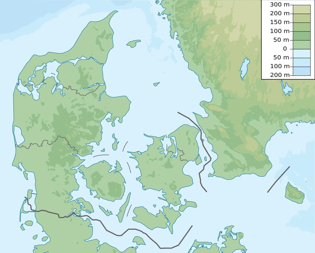 Mapa ng denmark elevation