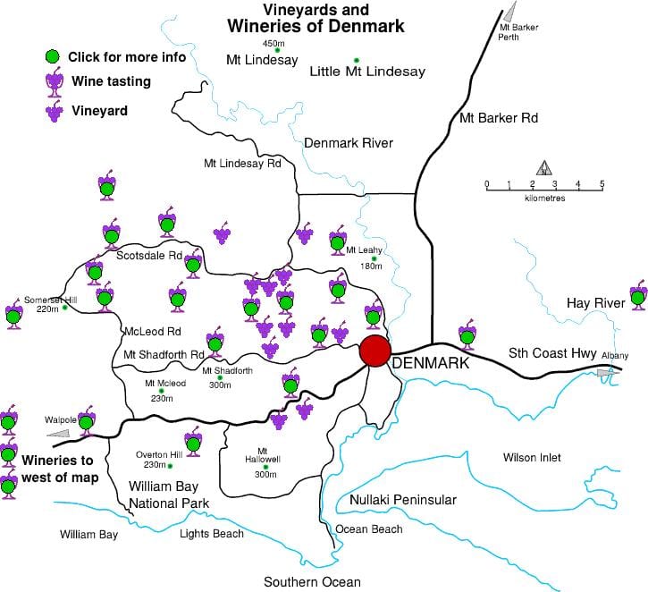 Mapa ng denmark gawaan ng alak