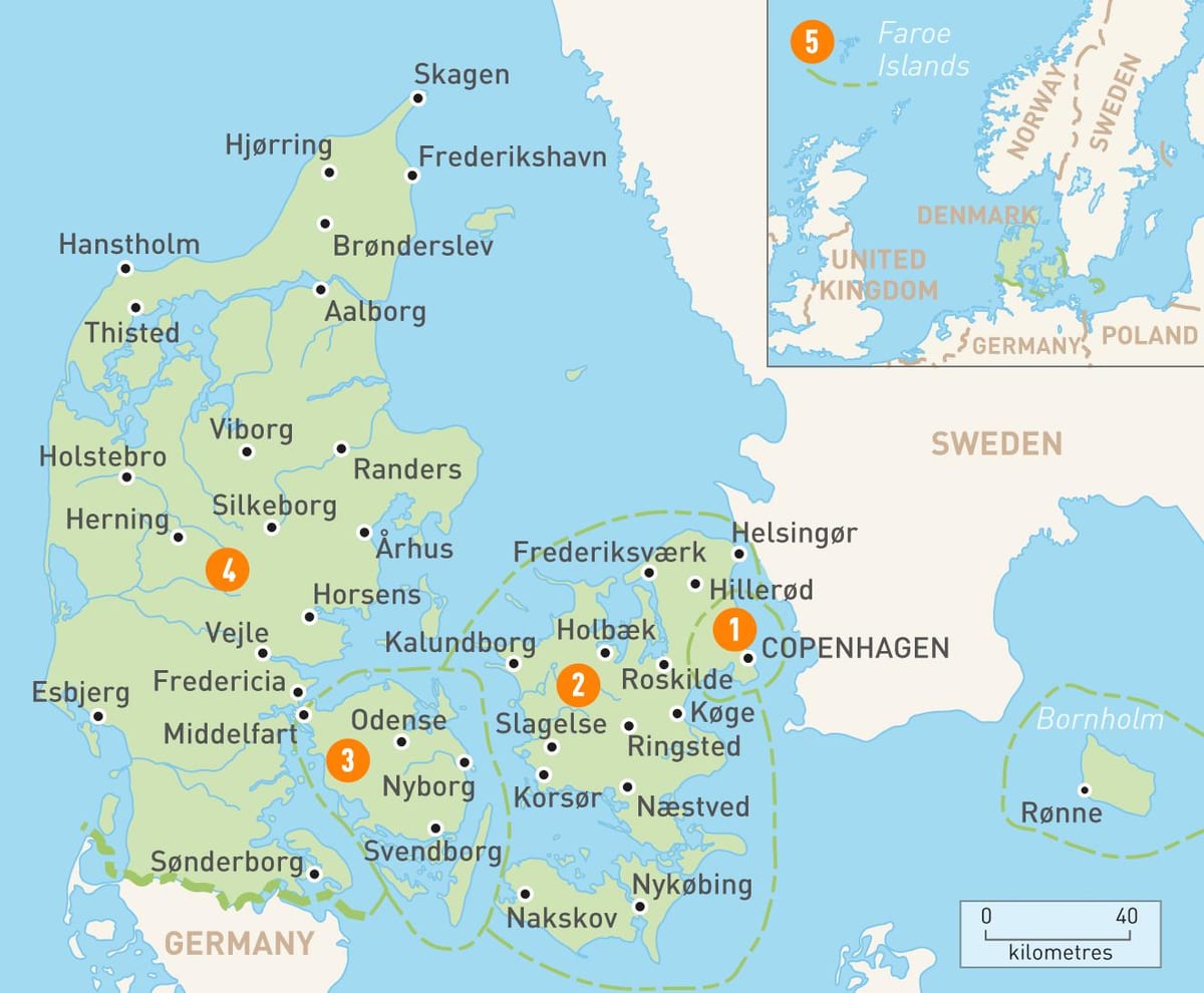 Mapa ng denmark islands