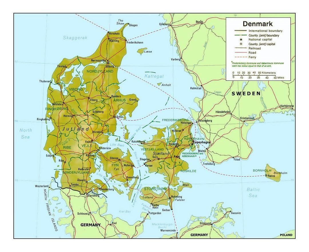 Mapa ng denmark kommune