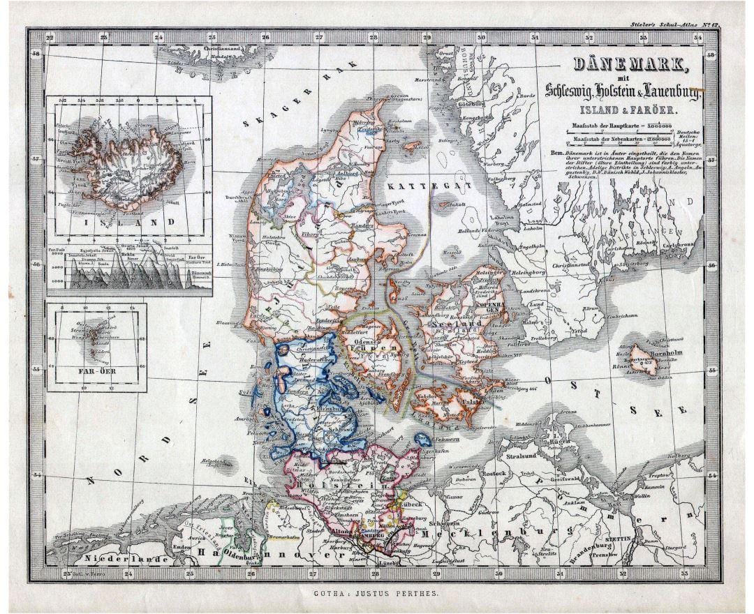 lumang mapa ng denmark