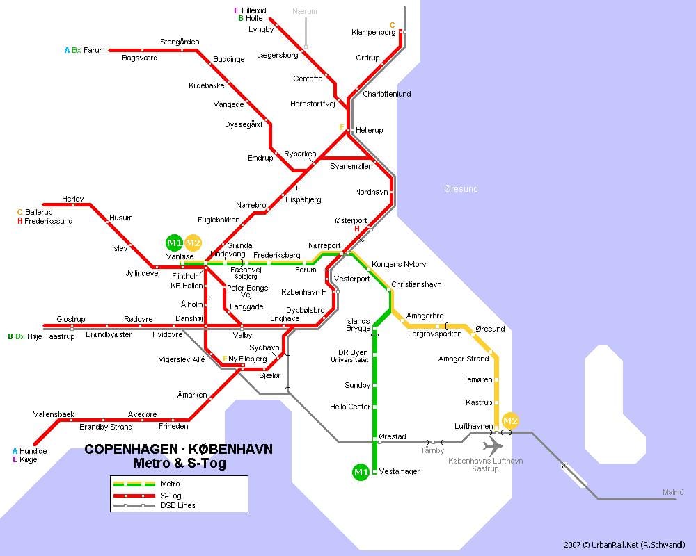 Mapa ng denmark metro