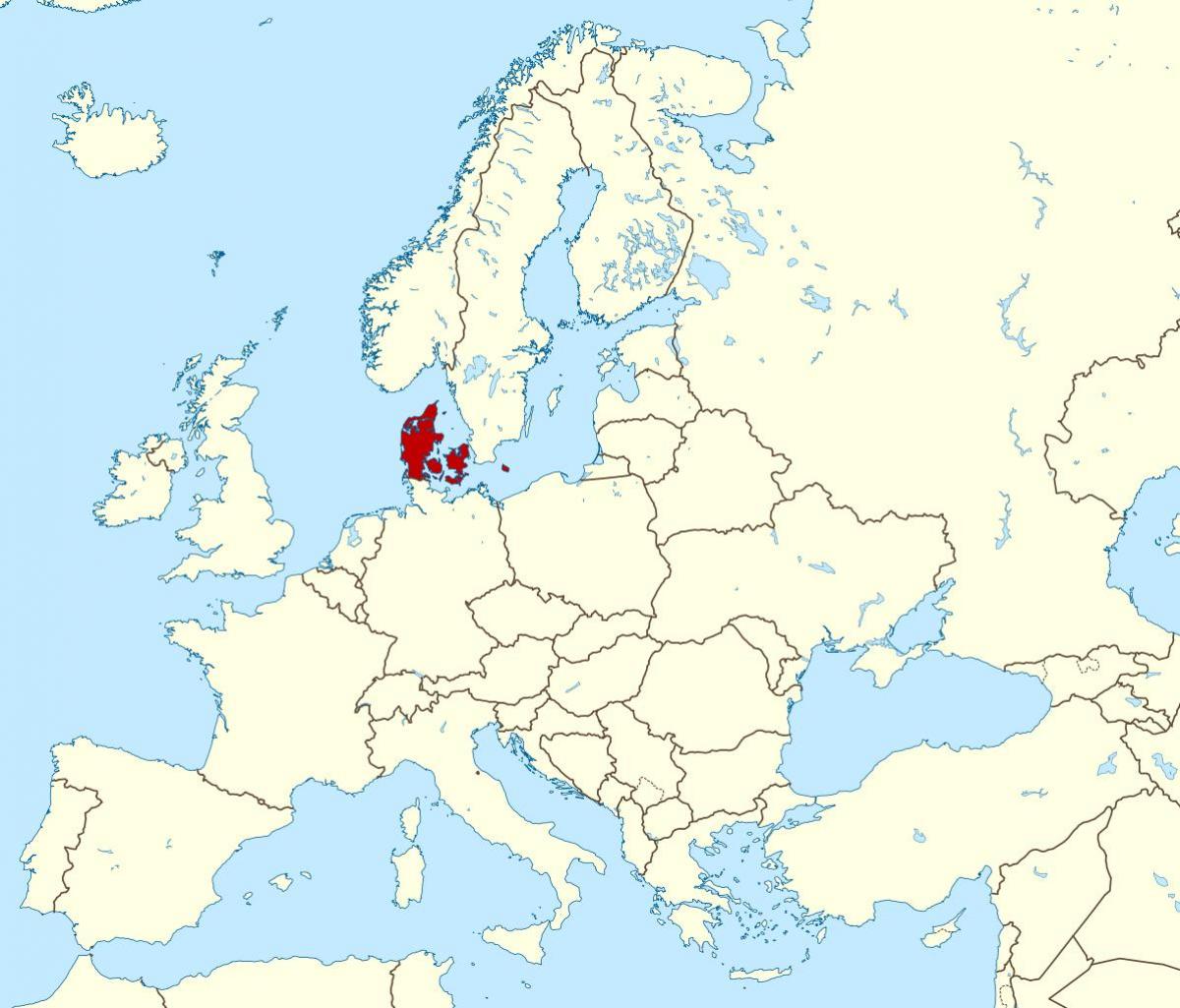 mapa ng mundo na nagpapakita ng denmark