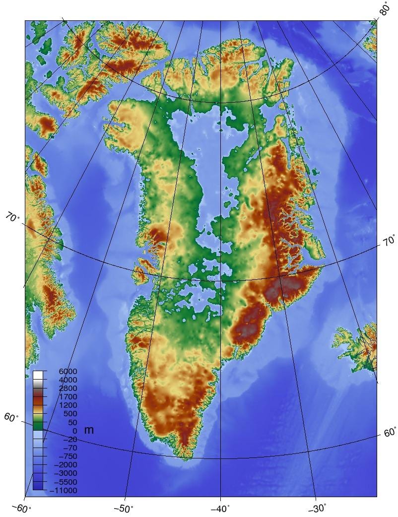 Mapa ng denmark topographic