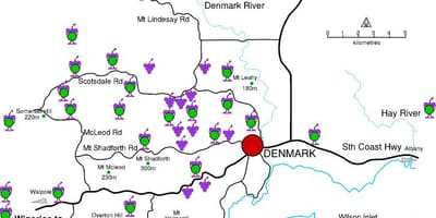 Mapa ng denmark gawaan ng alak 