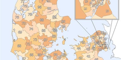Denmark zip code sa map