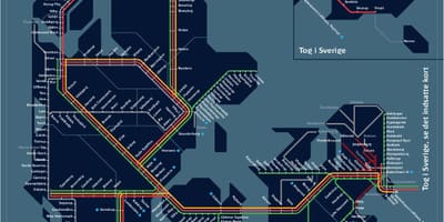 Mapa ng tren sa copenhagen sa denmark